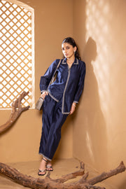 Aroop Co-ord Set (Navy Blue)