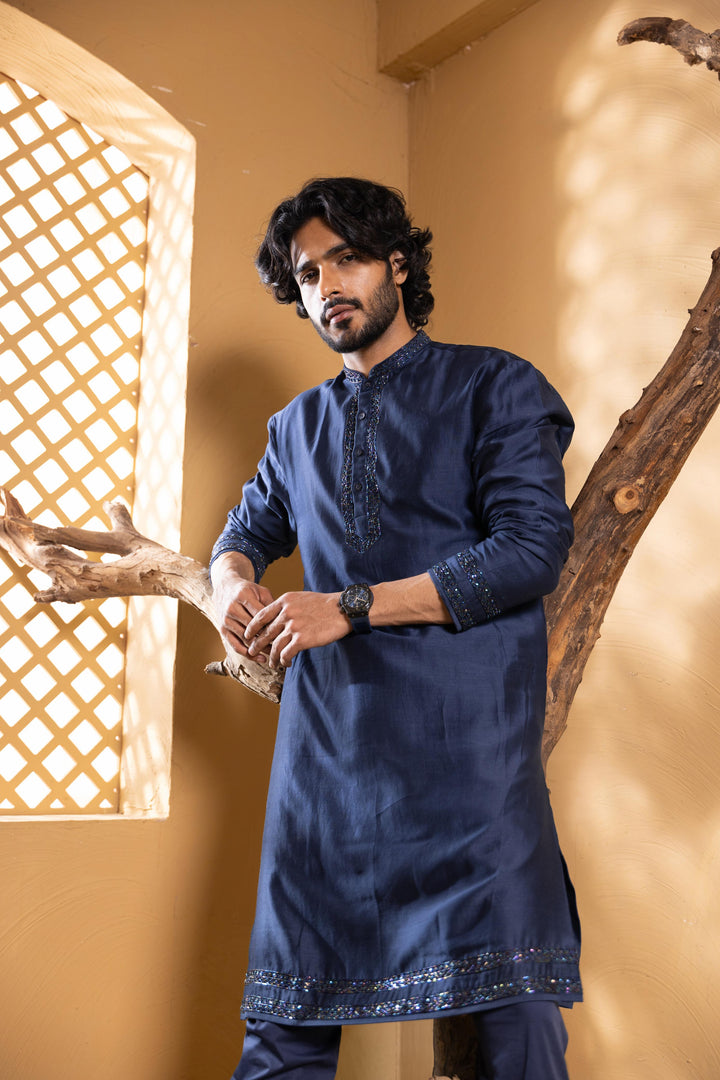Neer Navy Blue Kurta Set